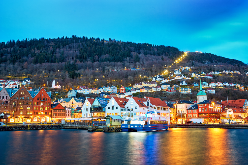 Bryggen area in Bergen Bryggen area in Bergen
